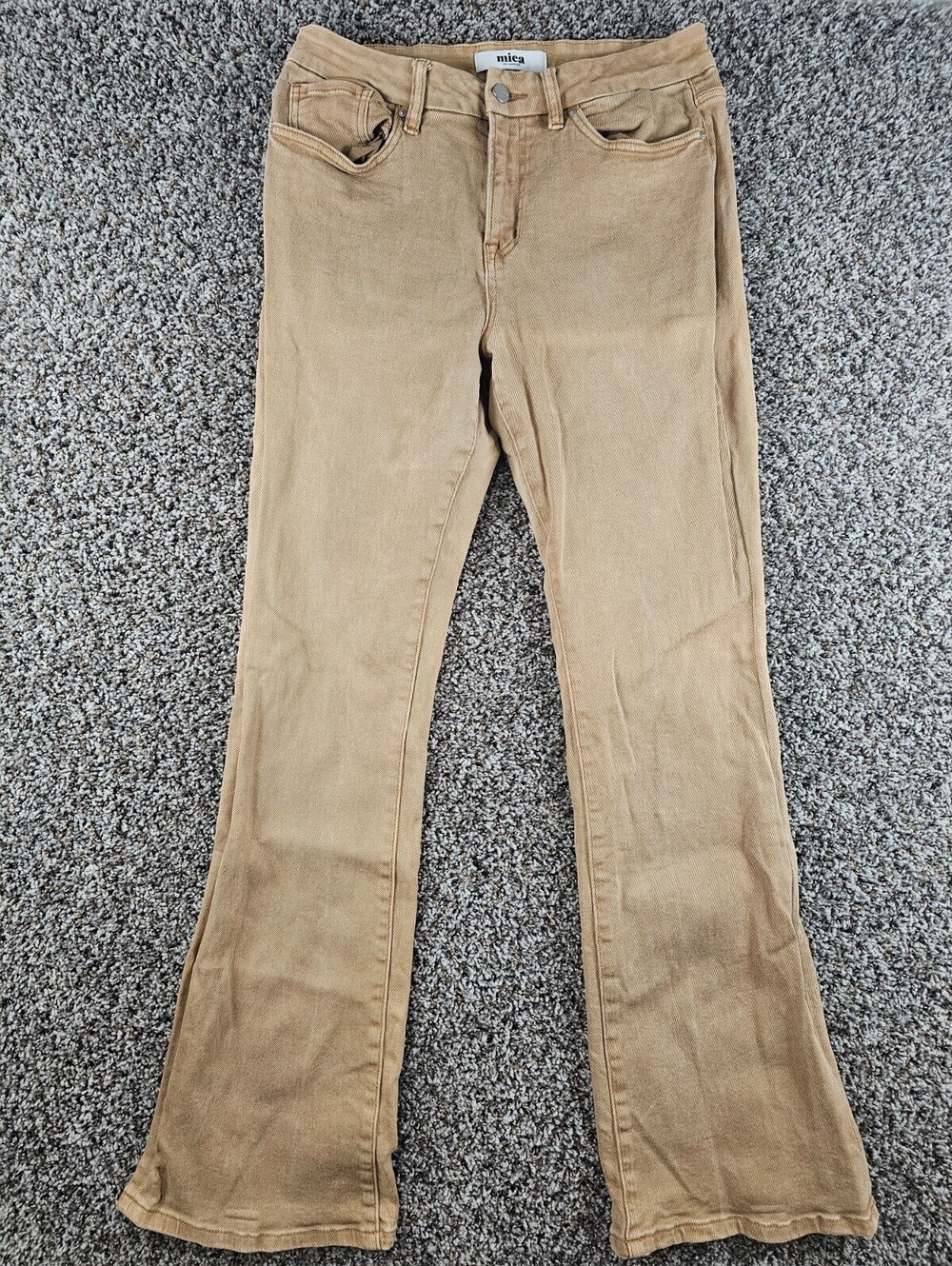 Mica Los Angeles Womens Sz 29 Flare Leg Khaki Pants Dark Beige